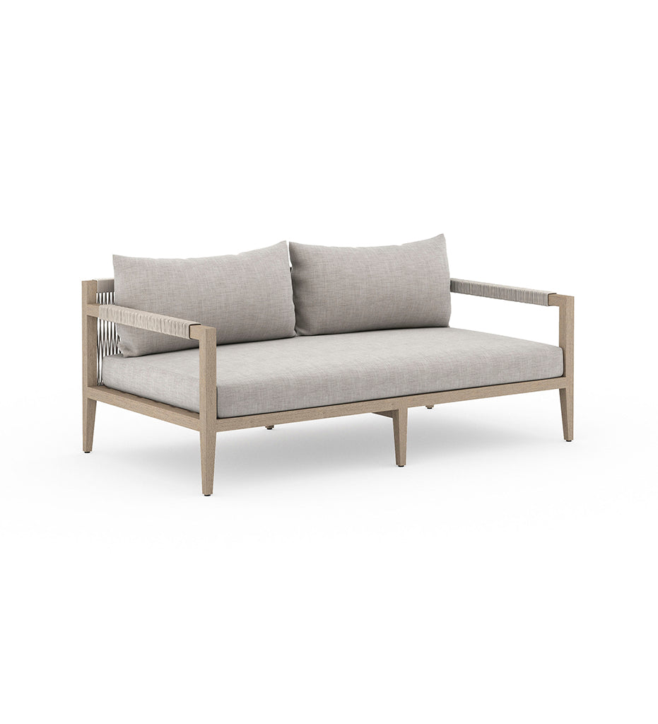 Allred Collaborative - Four Hands - Sherwood Washed Brown Outdoor 2-Seater Sofa - Stone Grey - Sherwood Washed Brown Outdoor 2-Seater Sofa - Stone Grey - JSOL-10102K-561