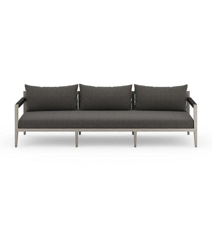 Allred Collaborative - Four Hands - Sherwood Weathered Grey Outdoor 3-Seater Sofa - Charcoal - Sherwood Weathered Grey Outdoor 3-Seater Sofa - Charcoal - JSOL-10201K-562