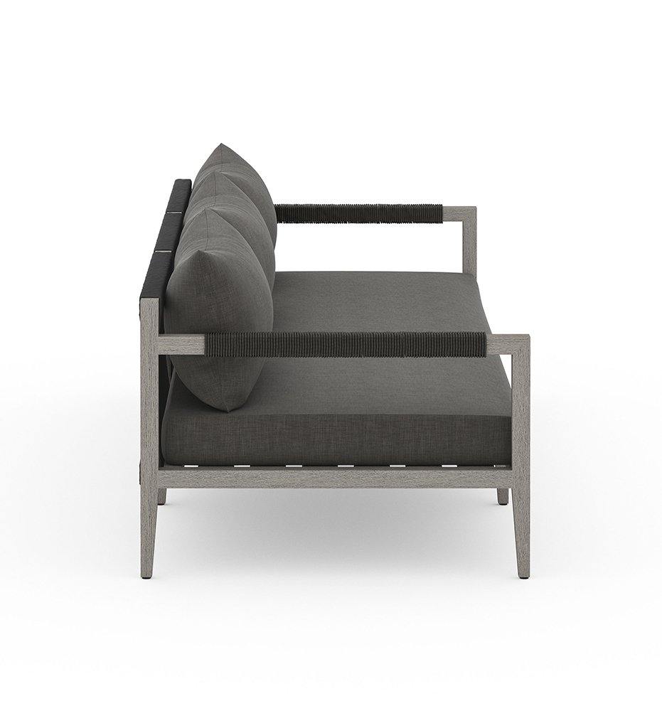 Allred Collaborative - Four Hands - Sherwood Weathered Grey Outdoor 3-Seater Sofa - Charcoal - Sherwood Weathered Grey Outdoor 3-Seater Sofa - Charcoal - JSOL-10201K-562