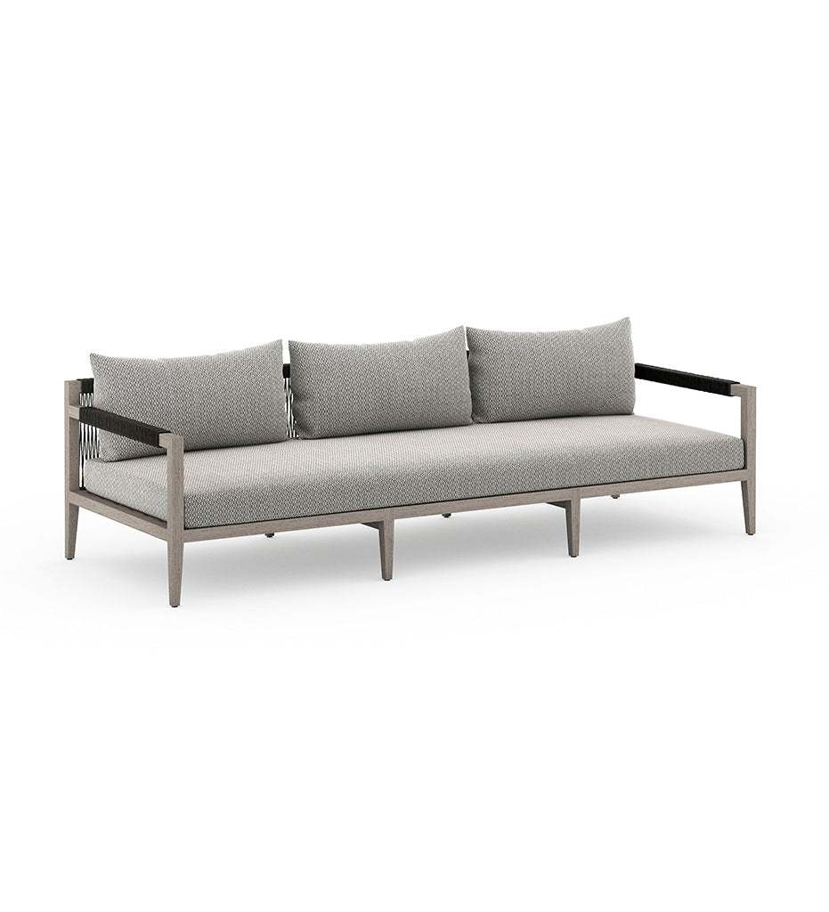 Allred Collaborative - Four Hands - Sherwood Weathered Grey Outdoor 3-Seater Sofa - Faye Ash - Sherwood Weathered Grey Outdoor 3-Seater Sofa - Faye Ash - JSOL-10201K-970