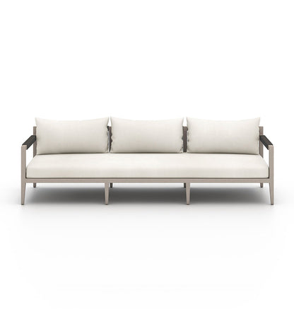 Allred Collaborative - Four Hands - Sherwood Weathered Grey Outdoor 3-Seater Sofa - Natural Ivory - Sherwood Weathered Grey Outdoor 3-Seater Sofa - Natural Ivory - 223340-019