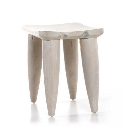 Allred Collaborative - Four Hands - Zuri Outdoor Stool - Ivory Teak - Zuri Outdoor Stool - Ivory Teak - 102424-003