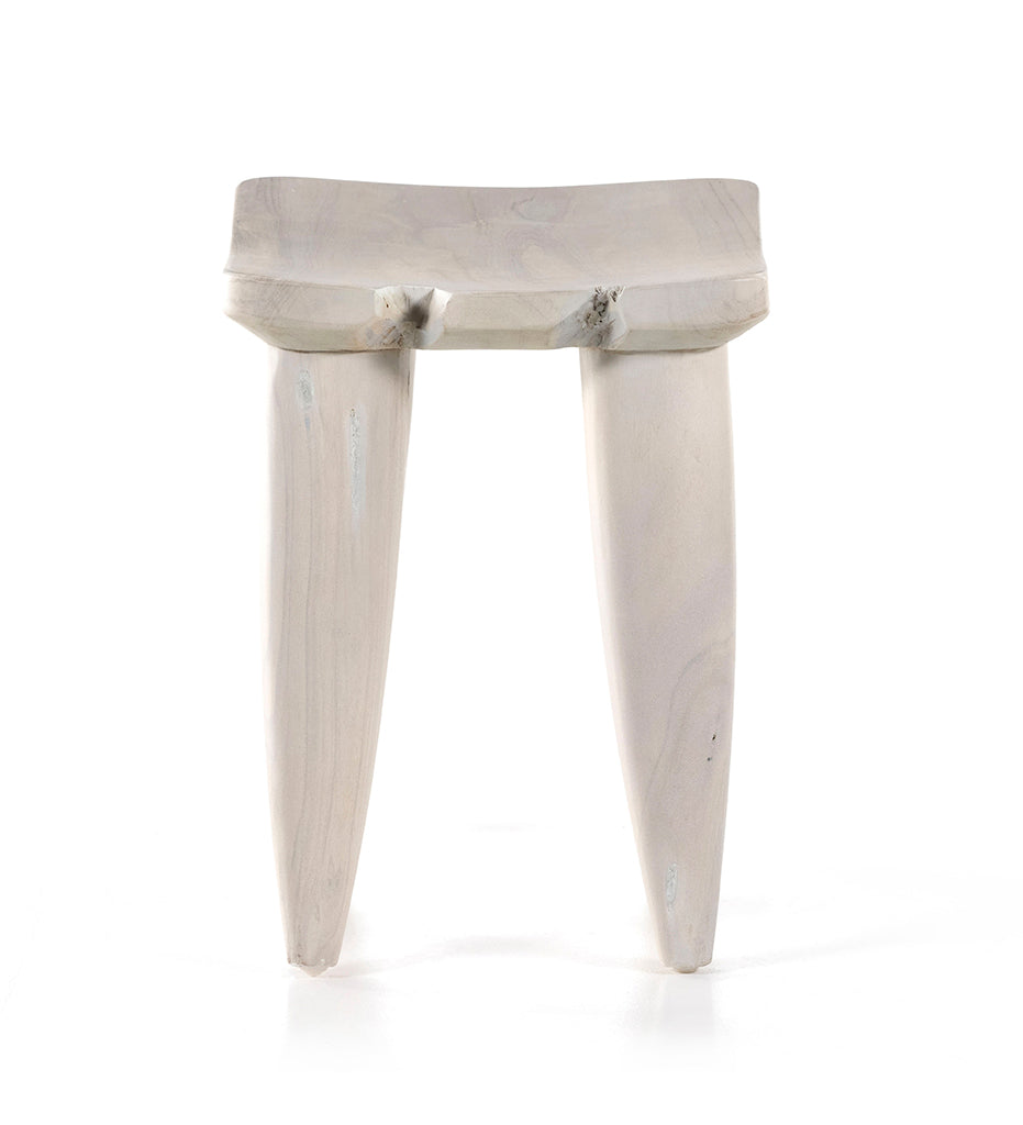 Allred Collaborative - Four Hands - Zuri Outdoor Stool - Ivory Teak - Zuri Outdoor Stool - Ivory Teak - 102424-003