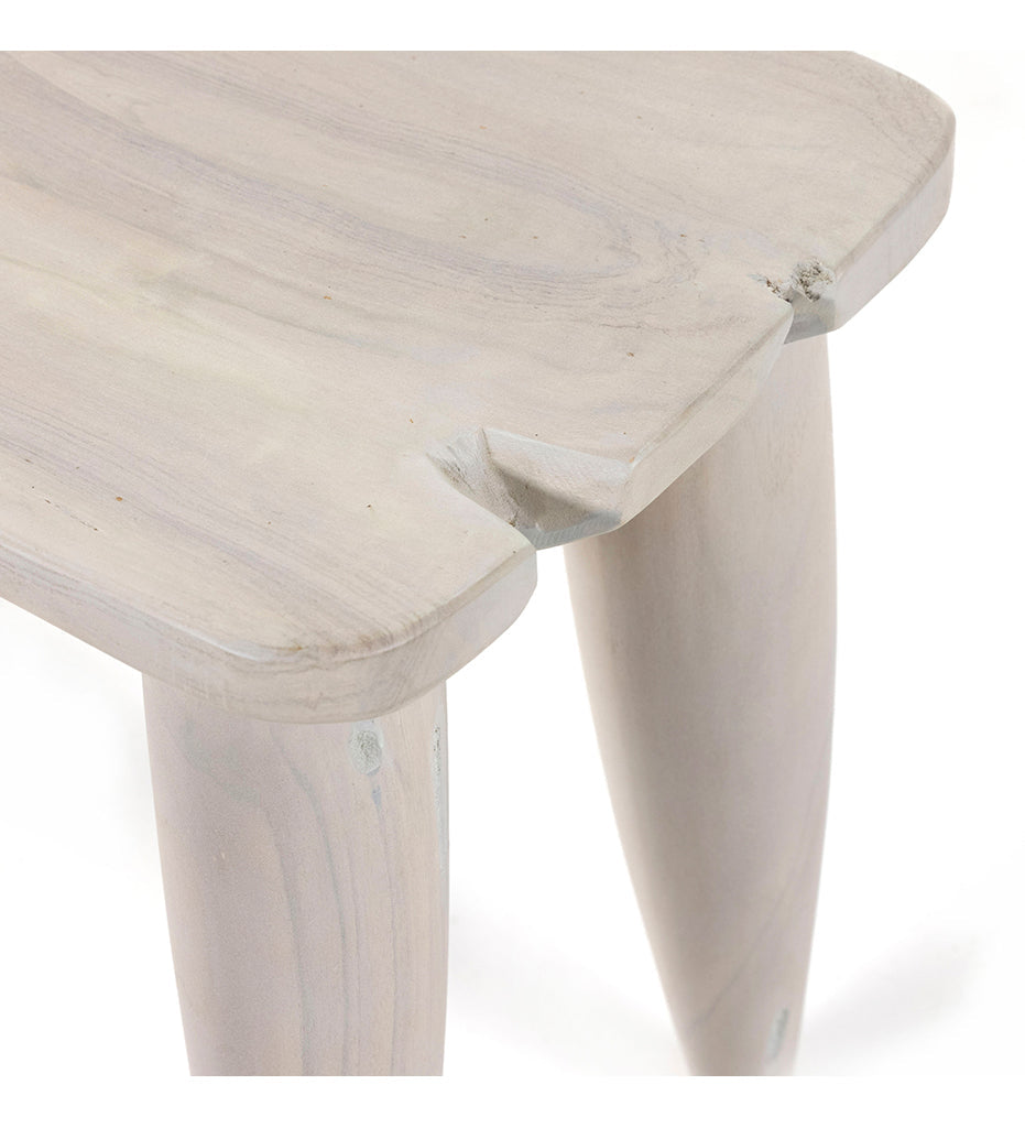 Allred Collaborative - Four Hands - Zuri Outdoor Stool - Ivory Teak - Zuri Outdoor Stool - Ivory Teak - 102424-003