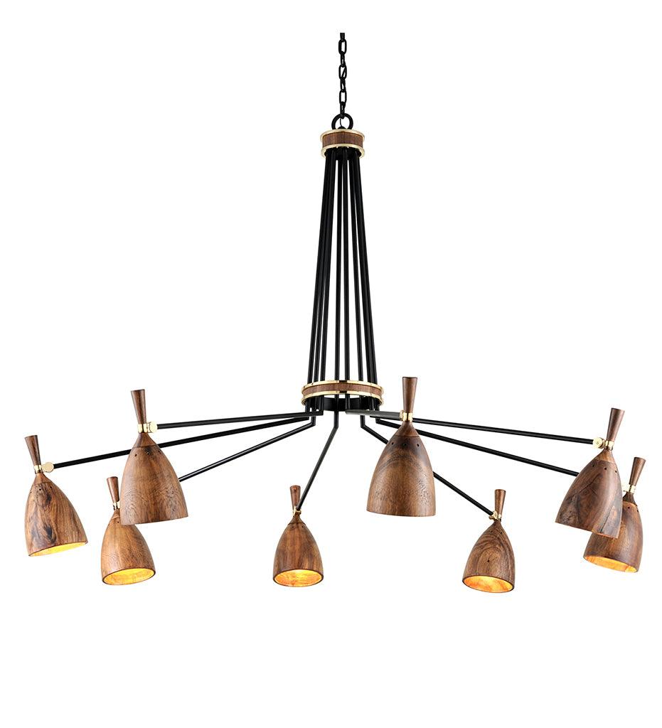 Allred Collaborative - HVLG - Utopia Chandelier - Large - Soft Black/Wood - Utopia Chandelier - Large - Soft Black/Wood - 280-08-SBK