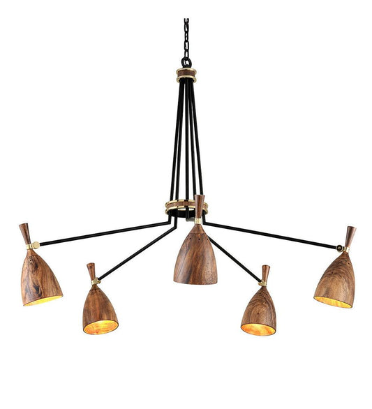 Allred Collaborative - HVLG - Utopia Chandelier - Medium - Soft Black Wood - Utopia Chandelier - Medium - Soft Black Wood - 280-05-SBK