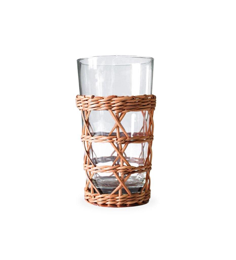 Allred Collaborative - Kiss That Frog - Rattan Cage Highball - Set of 4 - Rattan Cage Highball - Set of 4 - 6880-L001G