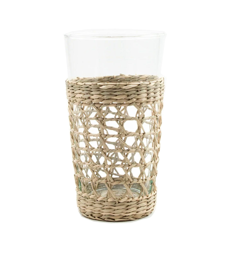 Allred Collaborative - Kiss That Frog - Seagrass Cage Highball - Set of 4 - Seagrass Cage Highball - Set of 4 - 6880-L001C3