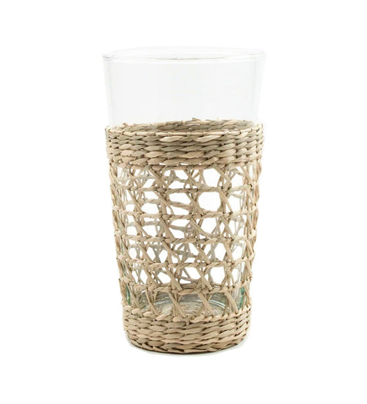 Allred Collaborative - Kiss That Frog - Seagrass Cage Highball - Set of 4 - Seagrass Cage Highball - Set of 4 - 6880-L001C3