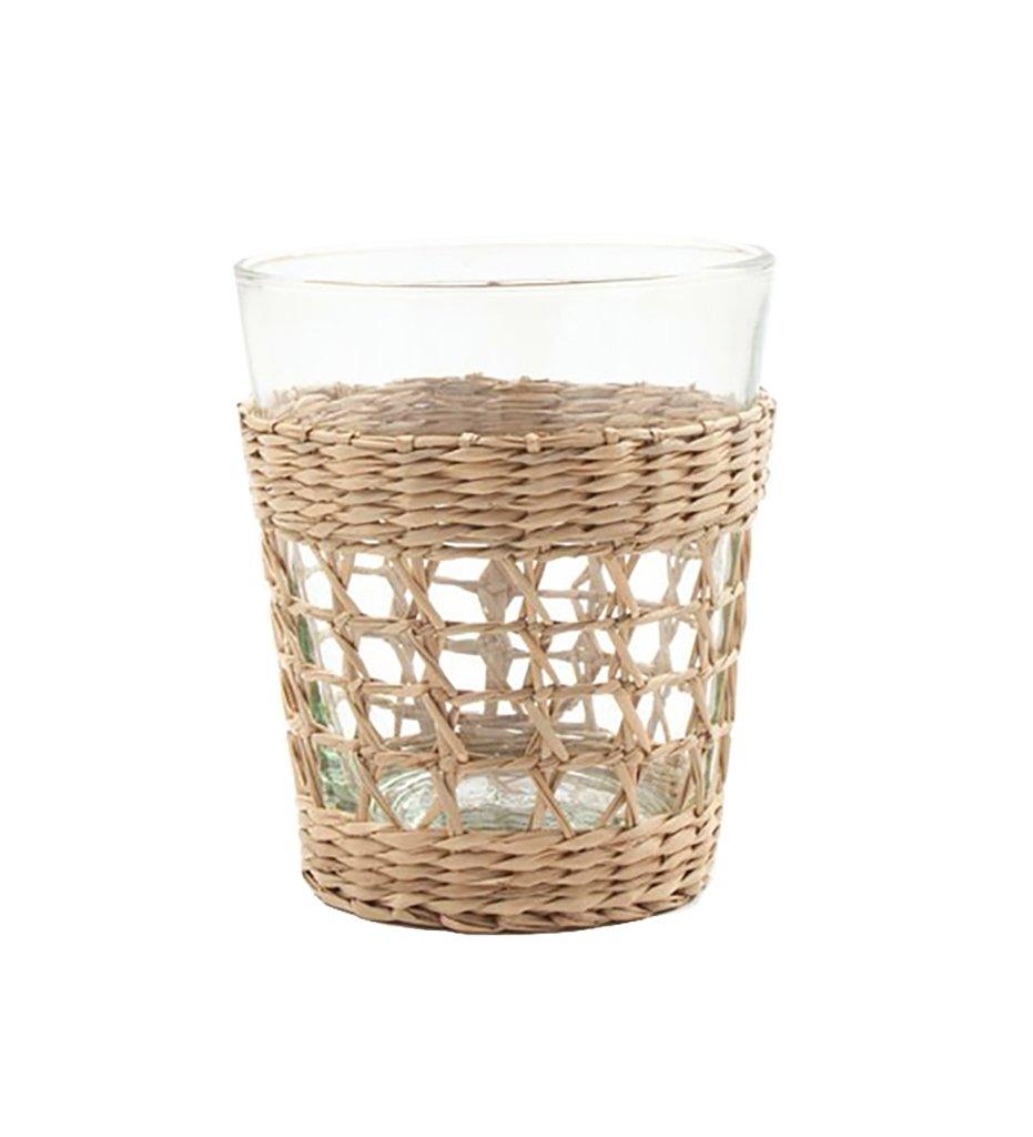 Allred Collaborative - Kiss That Frog - Seagrass Cage Wide Tumbler - Set of 4 - Seagrass Cage Wide Tumbler - Set of 4 - 6880-L4C3