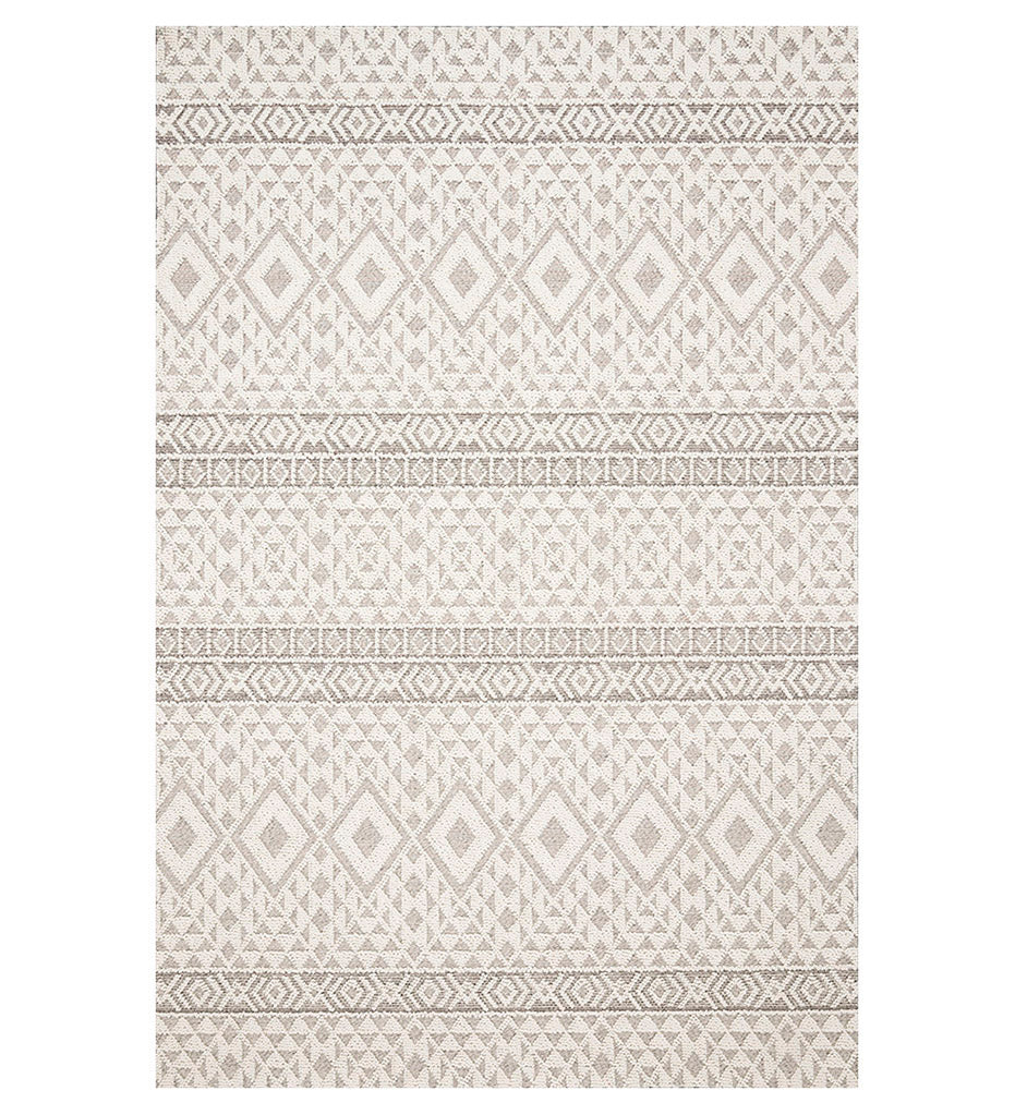 Allred Collaborative - Loloi - COL-04 Silver / Ivory Indoor / Outdoor Rug - COL-04 Silver / Ivory Indoor / Outdoor Rug - COLECOL-04SIIV2134