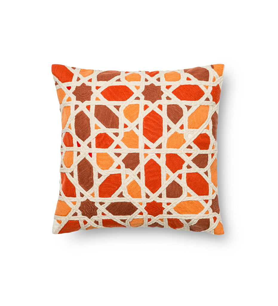 Allred Collaborative - Loloi - P0301 Orange / Red Pillow - P0301 Orange / Red Pillow - P012P0301ORREPIL1