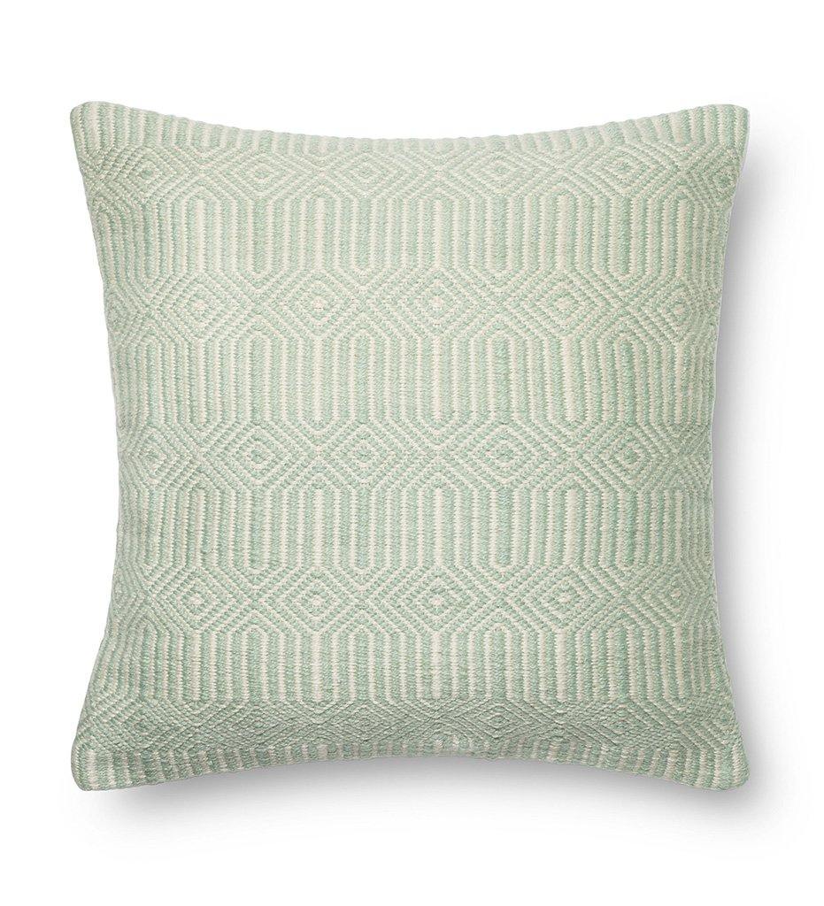 Allred Collaborative - Loloi - P0339 Aqua & Ivory Indoor/Outdoor Pillow - P0339 Aqua & Ivory Indoor/Outdoor Pillow - PSETP0339P3AQIV