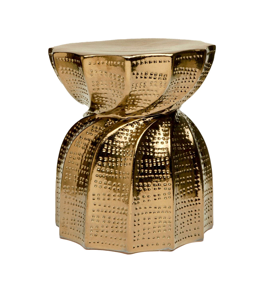 Allred Collaborative - Made Goods - Bea Stool - Crackled Gold - Bea Stool - Crackled Gold - FURBEASTLGLD