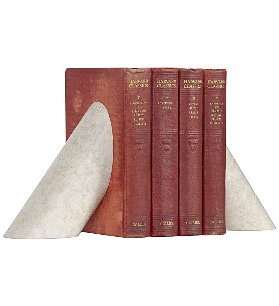 Allred Collaborative - Noir - Architectural Bookends - White Marble - Architectural Bookends - White Marble - AM-145WM