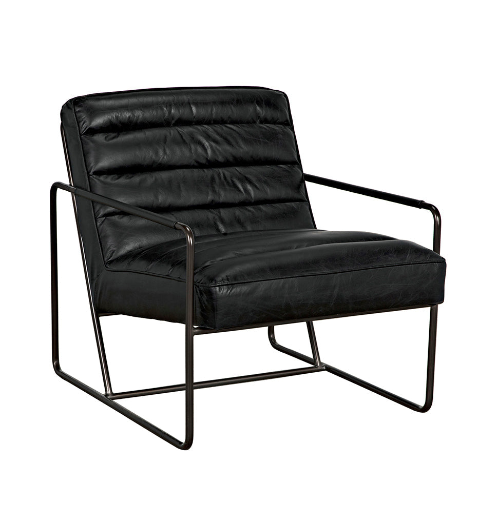 Allred Collaborative - Noir - Demeter Chair - Metal and Leather - Demeter Chair - Metal and Leather - LEA-C0306-1D