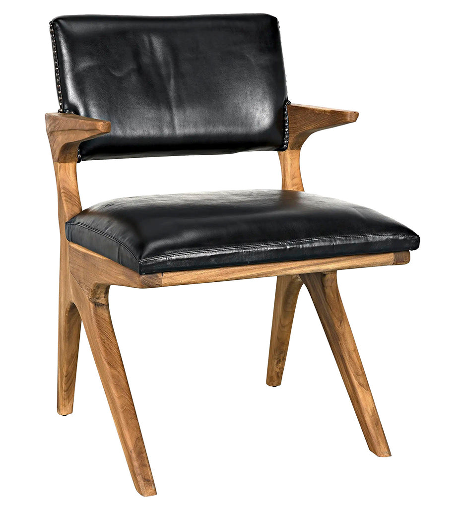 Allred Collaborative - Noir - Dolores Chair - Teak with Leather - Dolores Chair - Teak with Leather - AE-147T