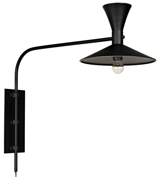 Allred Collaborative - Noir - Enzo Sconce - Black Steel - Enzo Sconce - Black Steel - LAMP420MTB