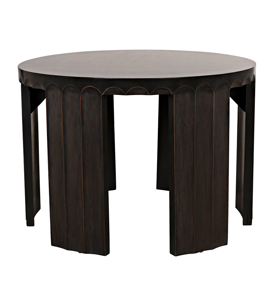 Allred Collaborative - Noir - Fluted Side Tables - Pale with Light Brown Trim - Fluted Side Tables - Pale with Light Brown Trim - GTAB951P