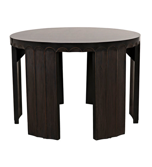 Allred Collaborative - Noir - Fluted Side Tables - Pale with Light Brown Trim - Fluted Side Tables - Pale with Light Brown Trim - GTAB951P