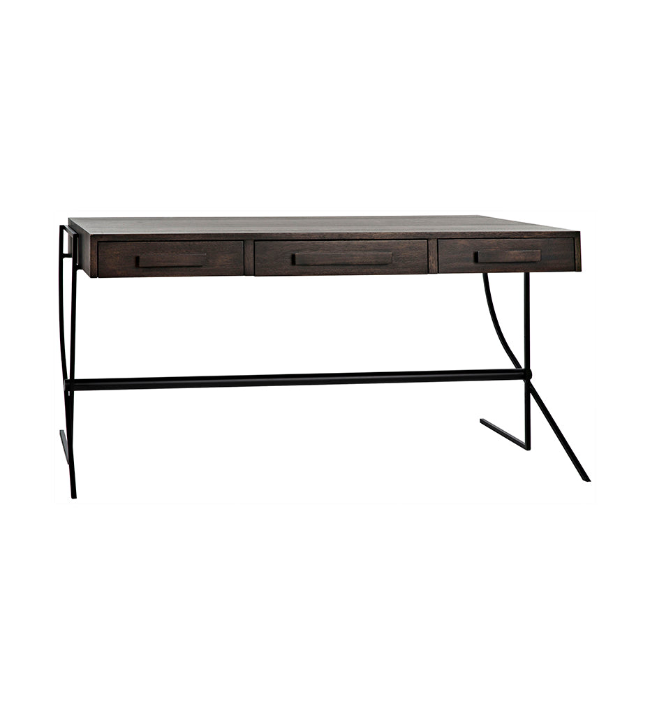 Allred Collaborative - Noir - Frank Desk - Ebony Walnut with Steel - Frank Desk - Ebony Walnut with Steel - GDES181EB