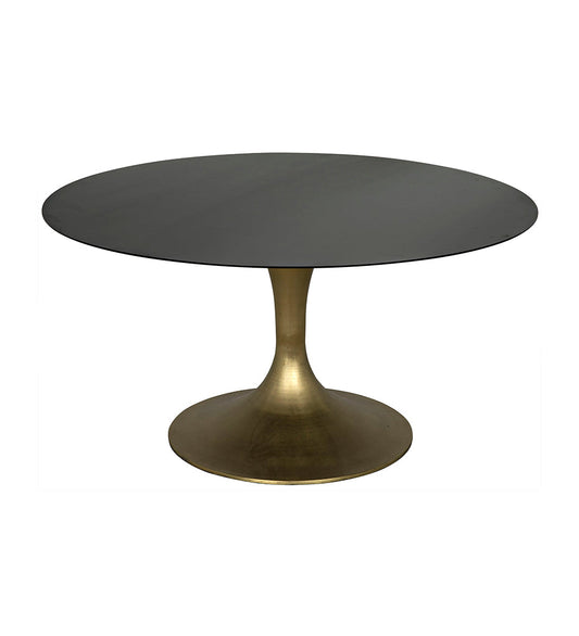 Allred Collaborative - Noir - Herno Table - Steel with Brass Finished Base - Herno Table - Steel with Brass Finished Base - GTAB541MB