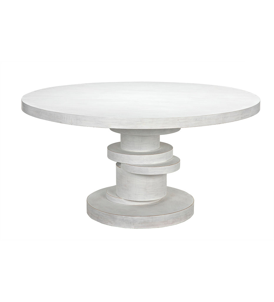 Allred Collaborative - Noir - Hugo Dining Table 60 in - White Wash - Hugo Dining Table 60 in - White Wash - GTAB558WH