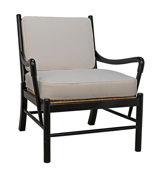 Allred Collaborative - Noir - Kevin Chair with Rattan - Hand Rubbed Black - Kevin Chair with Rattan - Hand Rubbed Black - SOF204HB