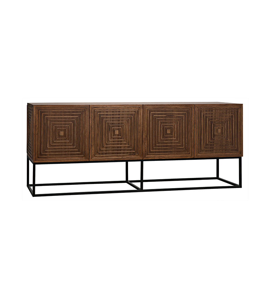 Allred Collaborative - Noir - Lanon Sideboard with Steel Base - Dark Walnut - Lanon Sideboard with Steel Base - Dark Walnut - GCON289DW