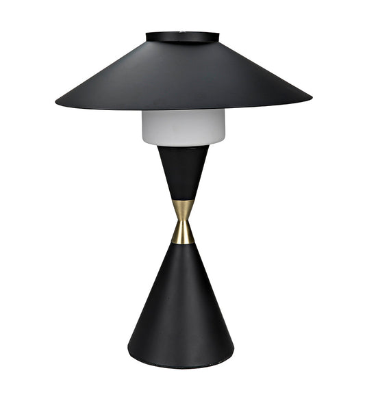 Allred Collaborative - Noir - Lucia Table Lamp - Black Steel with Mb Detail - Lucia Table Lamp - Black Steel with Mb Detail - LAMP750MTB-MB