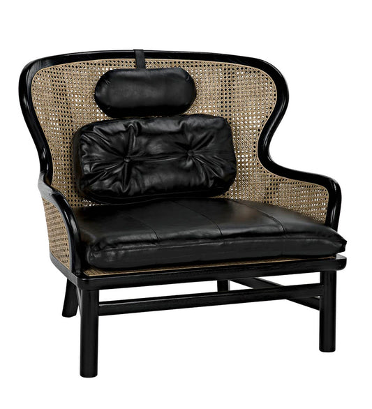 Allred Collaborative - Noir - Marabu Chair - Charcoal Black with Leather - Marabu Chair - Charcoal Black with Leather - AE-203CHB