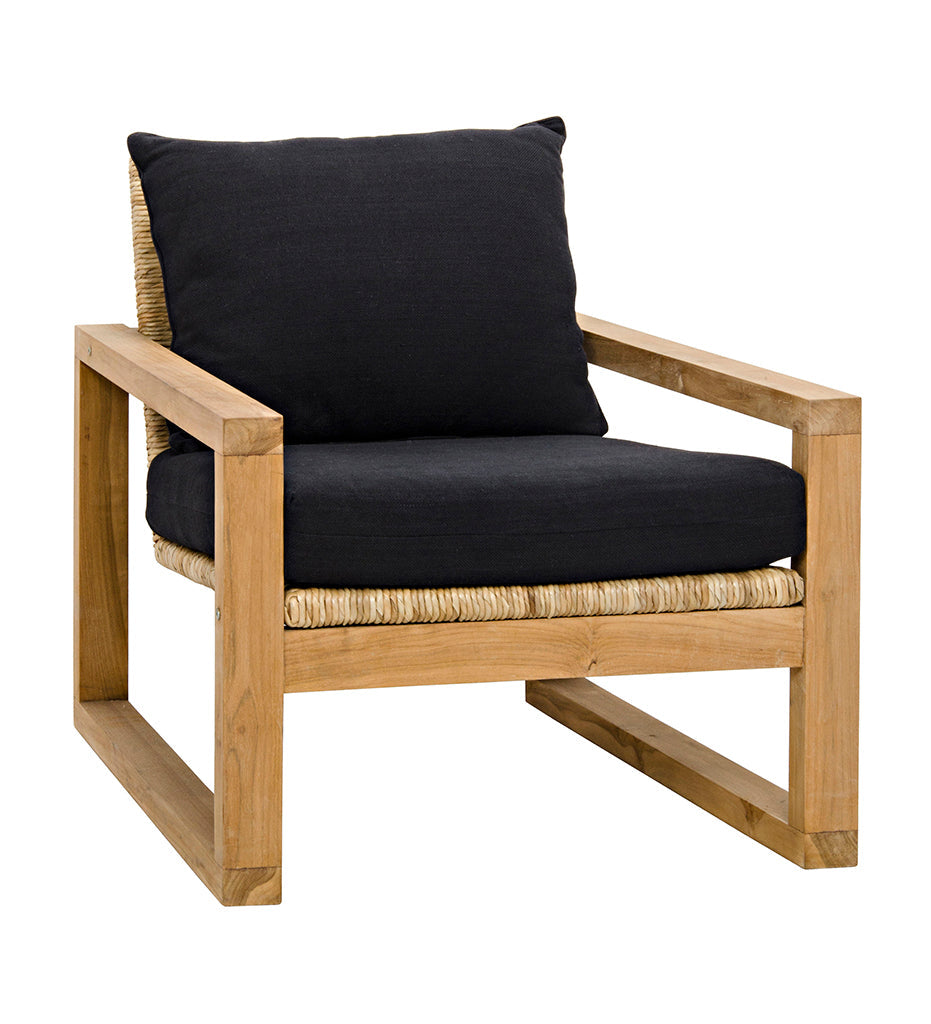 Allred Collaborative - Noir - Martin Chair - Teak Frame - Woven Seat - Black Woven Fabric - Martin Chair - Teak Frame - Woven Seat - Black Woven Fabric - SOF284T