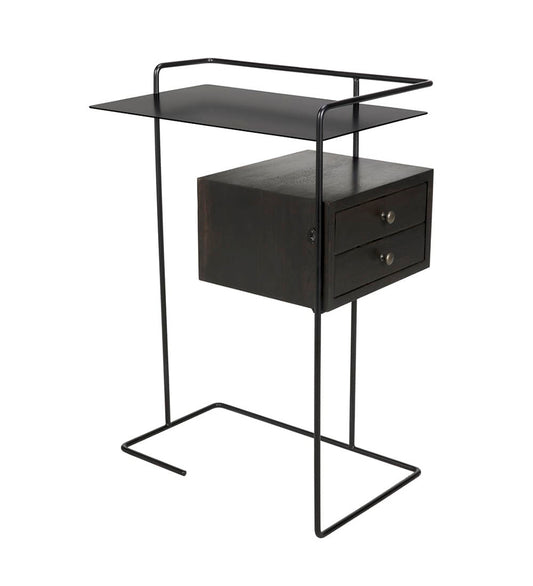 Allred Collaborative - Noir - Massimo Side Tables - Black Steel and Walnut - Massimo Side Tables - Black Steel and Walnut - GTAB930MTB