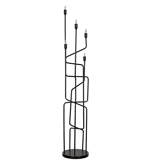 Allred Collaborative - Noir - Moriarty Floor Lamp - Black Metal - Moriarty Floor Lamp - Black Metal - PZ005MTB