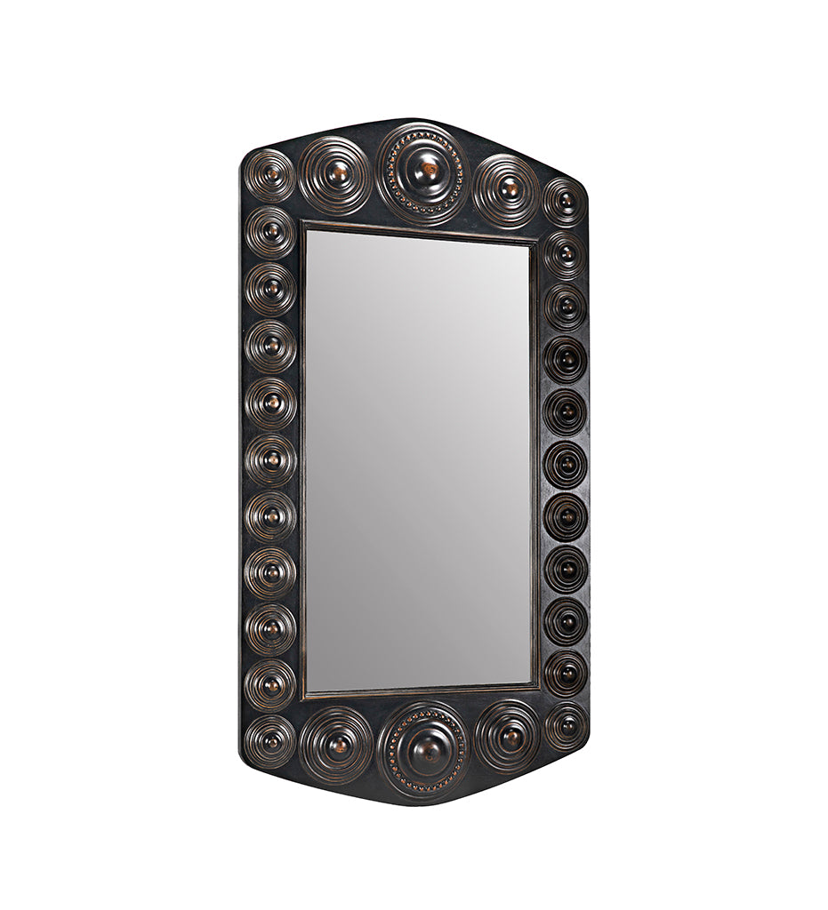 Allred Collaborative - Noir - Nanna Mirror - Hand Rubbed Black with Light Brown Trim - Nanna Mirror - Hand Rubbed Black with Light Brown Trim - GMIR172HB