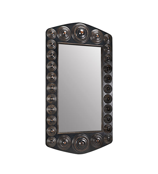 Allred Collaborative - Noir - Nanna Mirror - Hand Rubbed Black with Light Brown Trim - Nanna Mirror - Hand Rubbed Black with Light Brown Trim - GMIR172HB