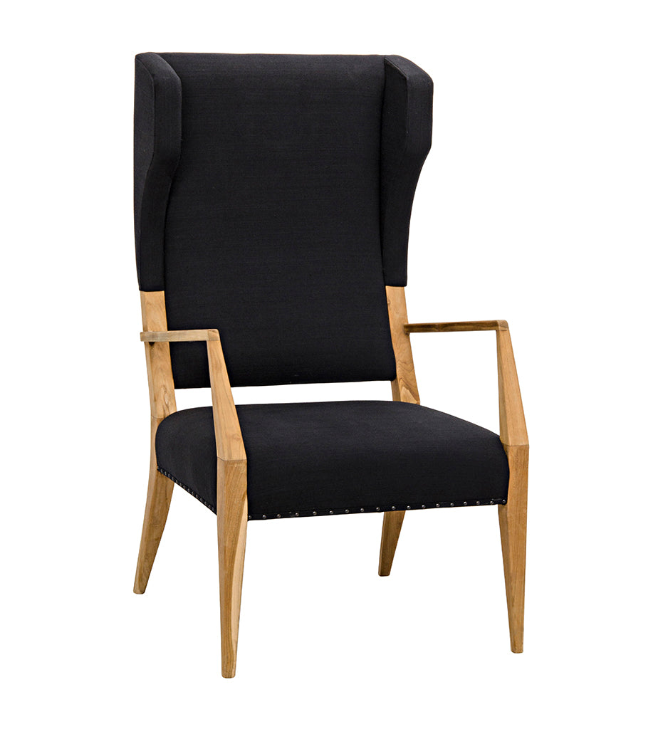 Allred Collaborative - Noir - Narciso Chair - Teak with Black Woven Fabric - Narciso Chair - Teak with Black Woven Fabric - SOF285T