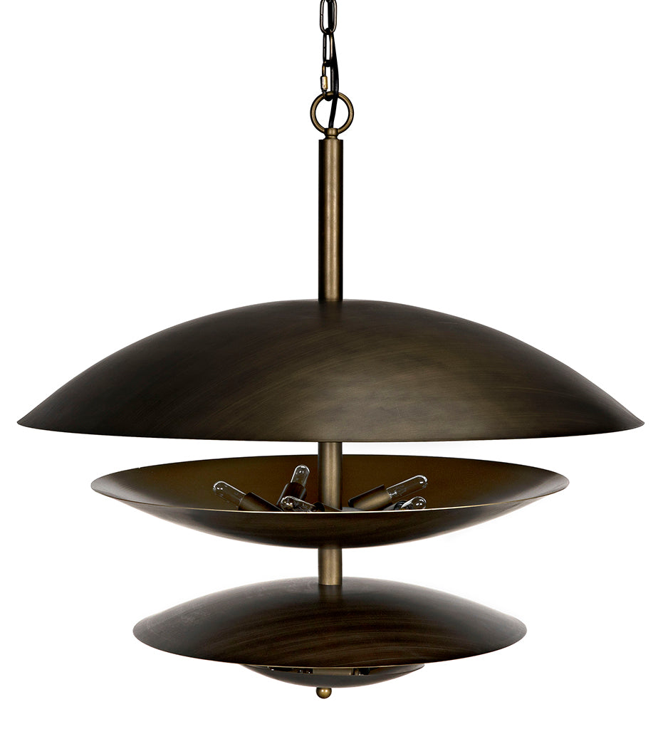 Allred Collaborative - Noir - Nora Chandelier - Metal with Aged Brass Finish - Nora Chandelier - Metal with Aged Brass Finish - PZ010AB