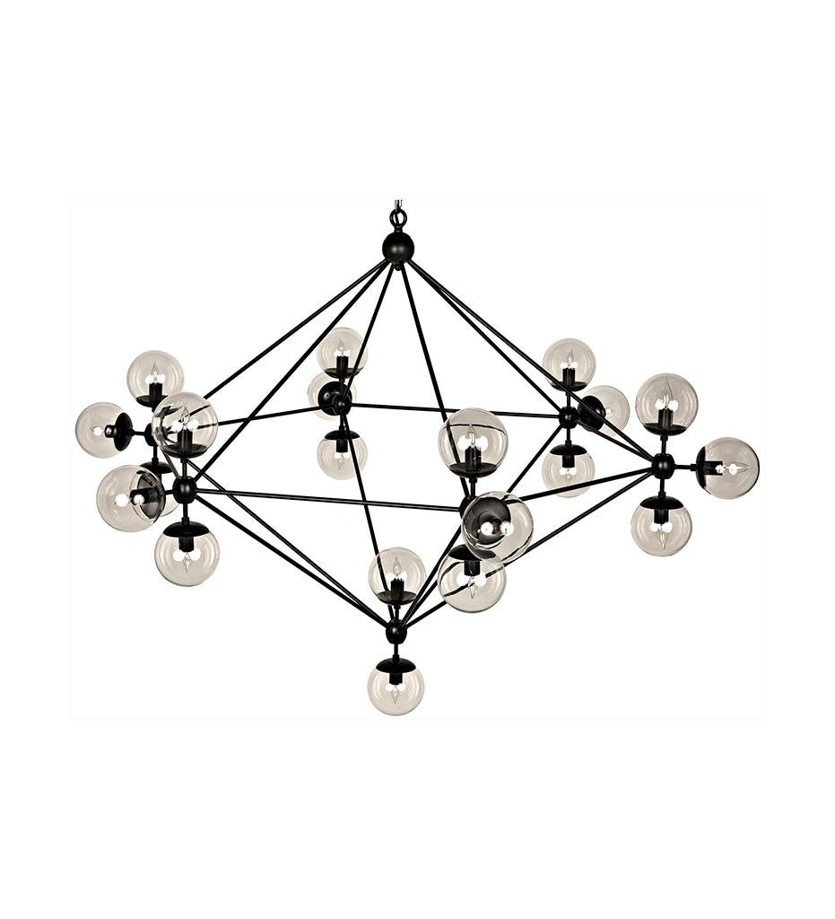 Allred Collaborative - Noir - Pluto Chandelier - Large - Black Steel - Pluto Chandelier - Large - Black Steel - LAMP478MTB-L