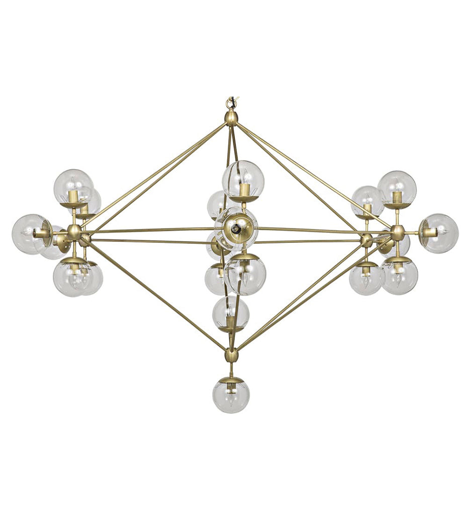 Allred Collaborative - Noir - Pluto Chandelier - Large - Metal with Brass Finish and Glass - Pluto Chandelier - Large - Metal with Brass Finish and Glass - LAMP478MB-L