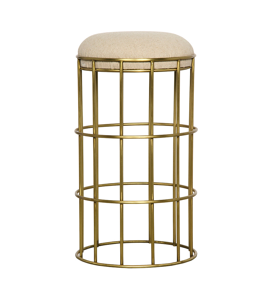 Allred Collaborative - Noir - Ryley Counter Stool - Steel with Brass Finish - Ryley Counter Stool - Steel with Brass Finish - GSTOOL144MB-S