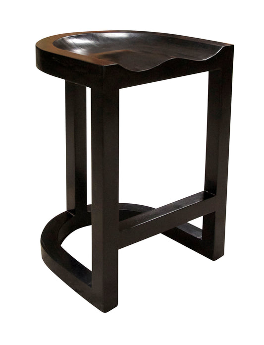 Allred Collaborative - Noir - Saddle Counter Stool - Hand Rubbed Black - Saddle Counter Stool - Hand Rubbed Black - GSTOOL111HBS