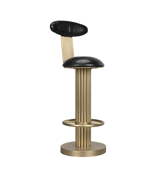 Allred Collaborative - Noir - Sedes Bar Stool - Steel with Brass Finish - Sedes Bar Stool - Steel with Brass Finish - GSTOOL235MB-L