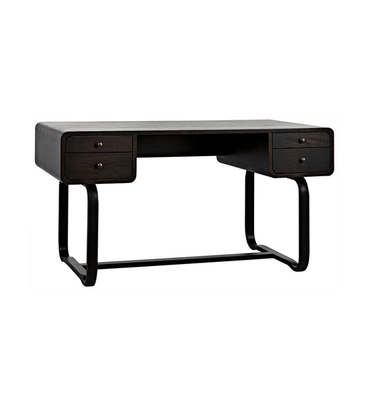 Allred Collaborative - Noir - Voltes Desk - Ebony Walnut with Black Steel - Voltes Desk - Ebony Walnut with Black Steel - GDES185EB