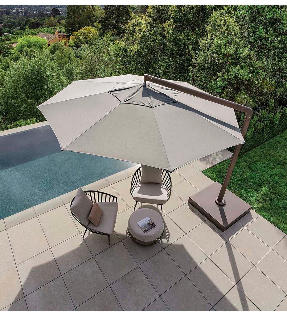 Allred Collaborative - Shademaker - 13' Orion Round Cantilever Umbrella - 13' Orion Round Cantilever Umbrella - ORI-40-SS