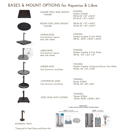 Allred Collaborative - Shademaker - 8' Libra Square Metal Umbrella - 8' Libra Square Metal Umbrella - LIB-25S-SS