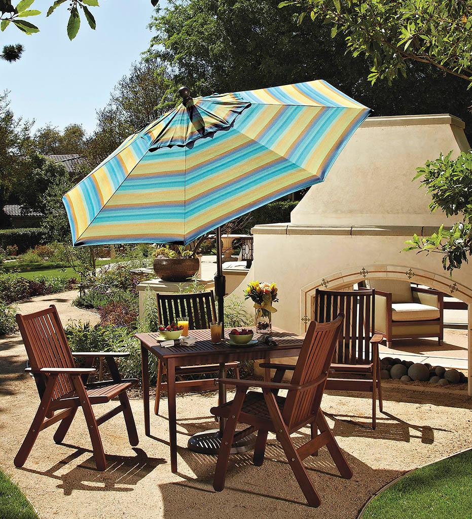 Allred Collaborative - Treasure Garden - 7.5' Push Button Tilt Round Umbrella - 7.5' Push Button Tilt Round Umbrella - UM907-00-Bronze