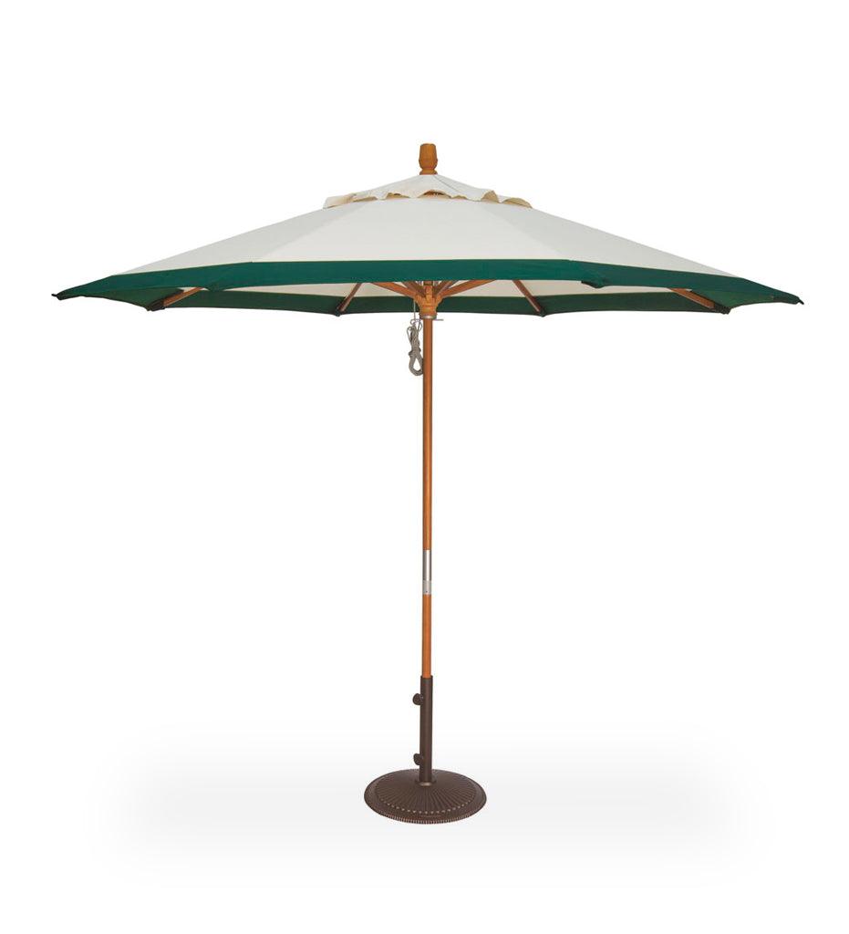 Allred Collaborative - Treasure Garden - 9' Quad Pulley Lift Round Umbrella - 9' Quad Pulley Lift Round Umbrella - UM809-1H-Hardwood