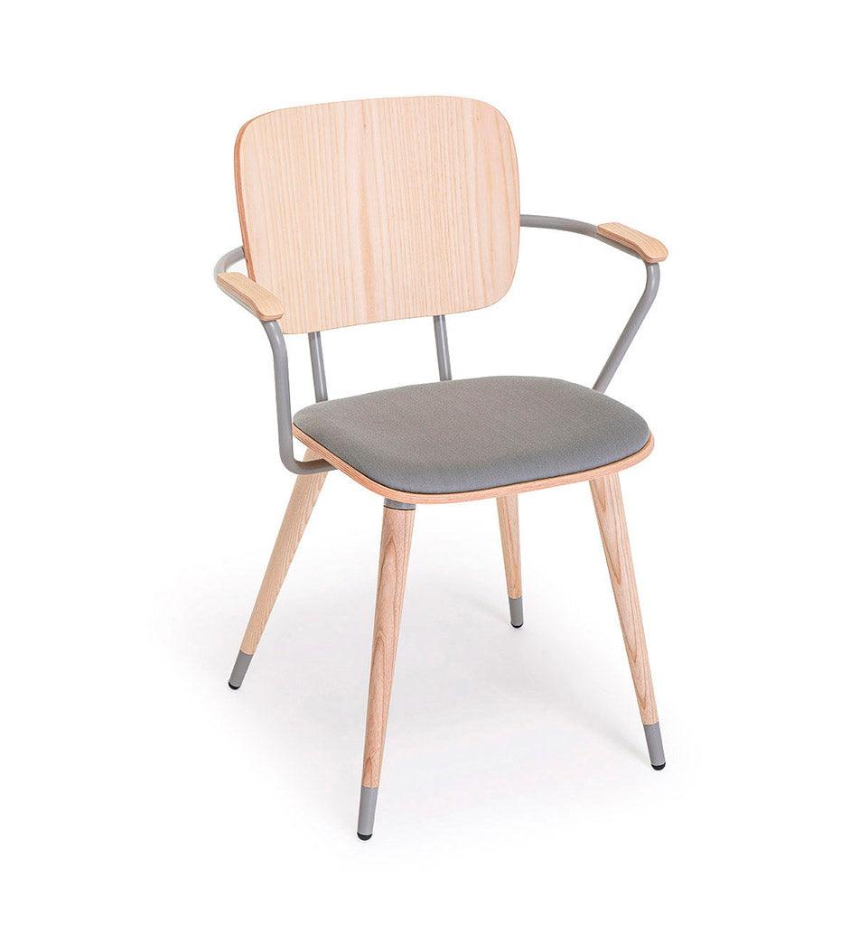 Allred Collaborative - Verges Design - ABC Arm Chair - Wood Legs - Upholstered Seat - ABC Arm Chair - Wood Legs - Upholstered Seat ABC Arm Chair - Wood Legs - Upholstered Seat - Beech 973-02-US-ASH