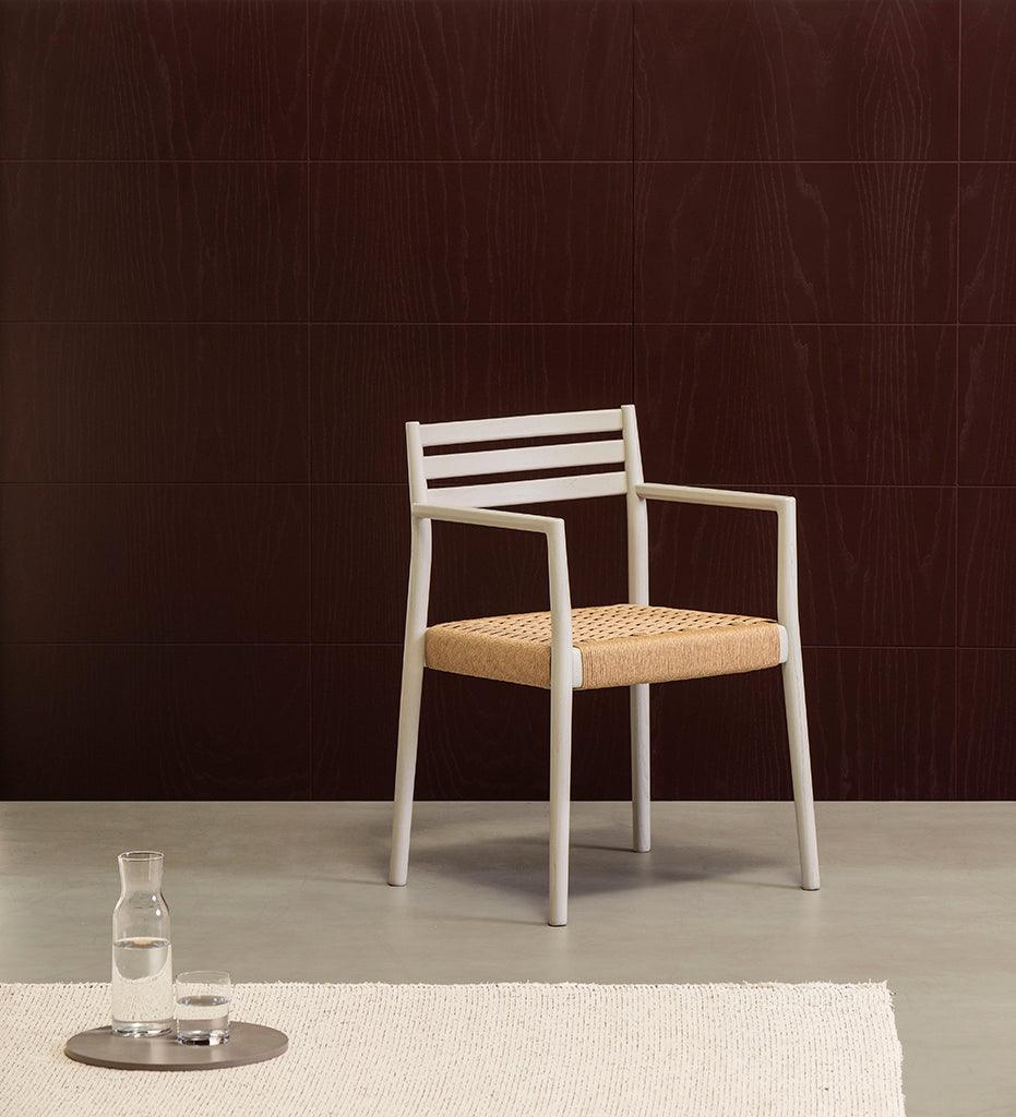 Allred Collaborative - Verges Design - Bogart Arm Chair - Braided Paper Seat - Bogart Arm Chair - Braided Paper Seat Bogart Arm Chair - Braided Paper Seat - Ash 501-01-ASH